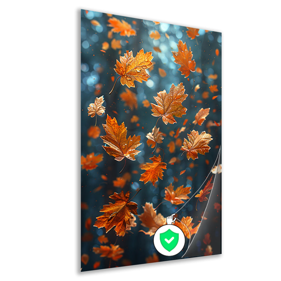 Dansende Herfstbladeren in Zonneschijn poster