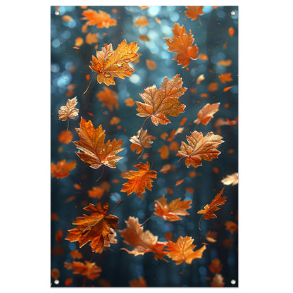 Dansende Herfstbladeren in Zonneschijn tuinposter