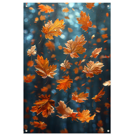 Dansende Herfstbladeren in Zonneschijn tuinposter