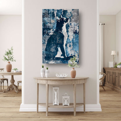 Abstracte digitale kunst van een kat canvas