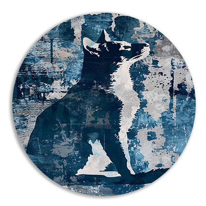 Abstracte digitale kunst van een kat forex muurcirkel