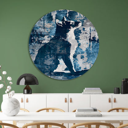 Abstracte digitale kunst van een kat forex muurcirkel