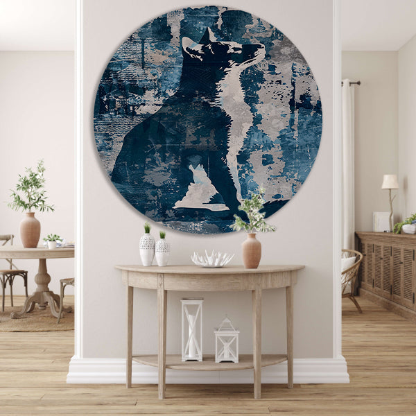 Abstracte digitale kunst van een kat forex muurcirkel