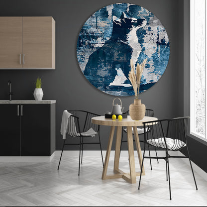 Abstracte digitale kunst van een kat forex muurcirkel