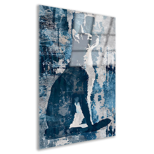 Abstracte digitale kunst van een kat acrylglas