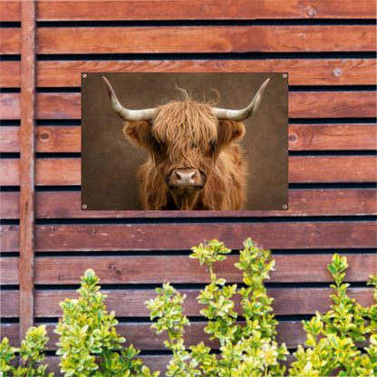 Schotse Hooglander in Sepia Portret tuinposter
