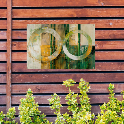 Dynamisch Abstract Spel van Cirkels en Lijnen tuinposter