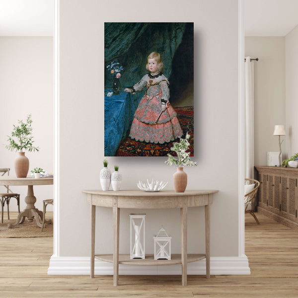 Infante Margarita Teresa in a Blue Dress - Diego Velázquez canvas met baklijst