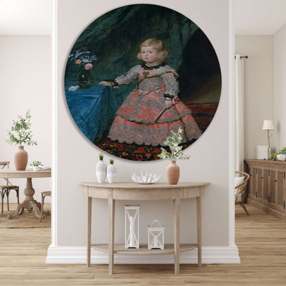 Infante Margarita Teresa in a Blue Dress - Diego Velázquez aluminium muurcirkel