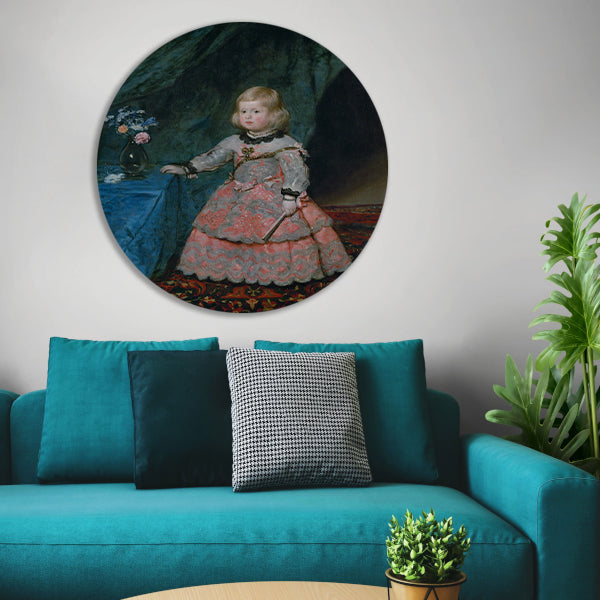 Infante Margarita Teresa in a Blue Dress - Diego Velázquez aluminium muurcirkel
