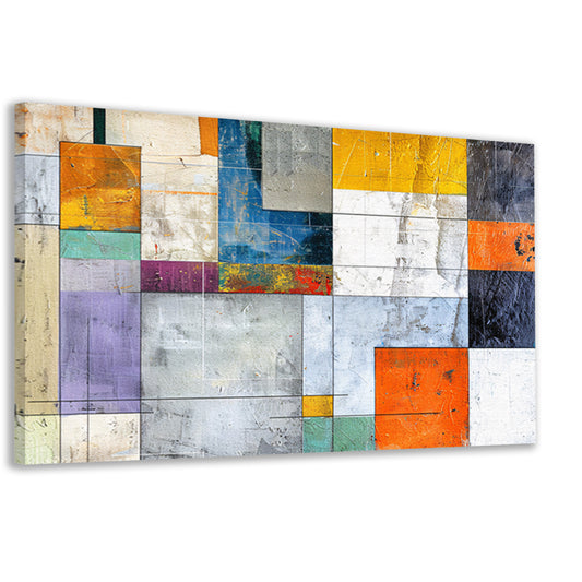 Abstracte geometrische kunst met levendige kleuren canvas
