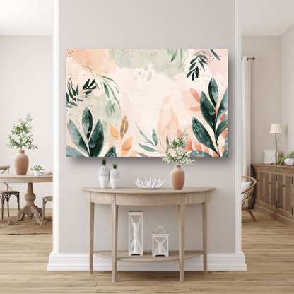 Abstracte pastel natuur in harmonieuze kleuren canvas