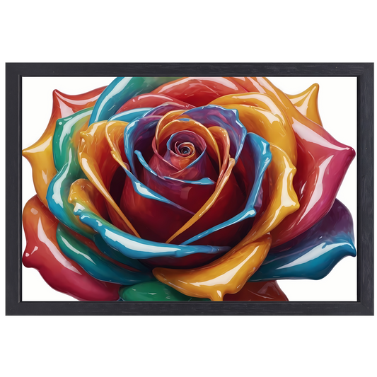 Abstracte Dans van Kleuren Roos canvas met baklijst