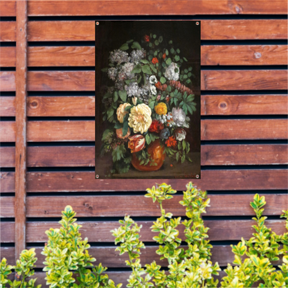 Vaas met seringen, rozen en tulpen - Gustave Courbet tuinposter