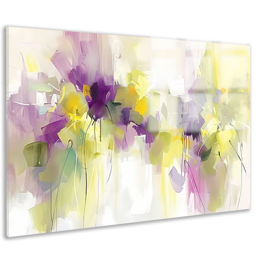 Abstract bloemenveld schilderij met levendige kleuren acrylglas