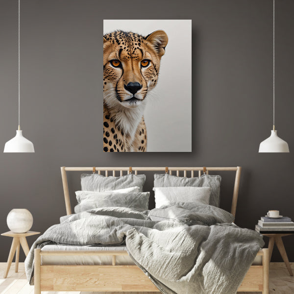 Intense Blik van een Majestueuze Cheeta canvas met baklijst