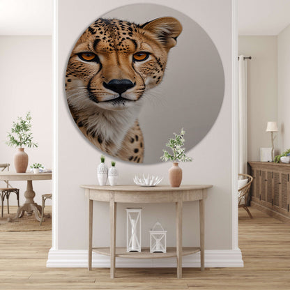 Intense Blik van een Majestueuze Cheeta forex muurcirkel