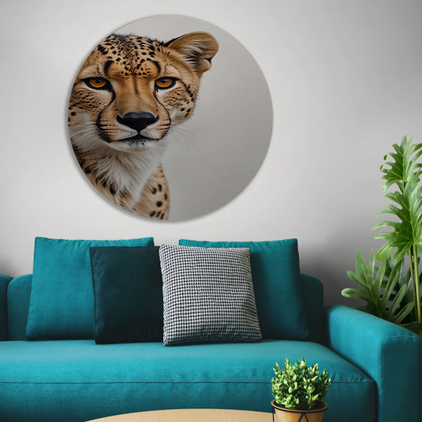 Intense Blik van een Majestueuze Cheeta forex muurcirkel