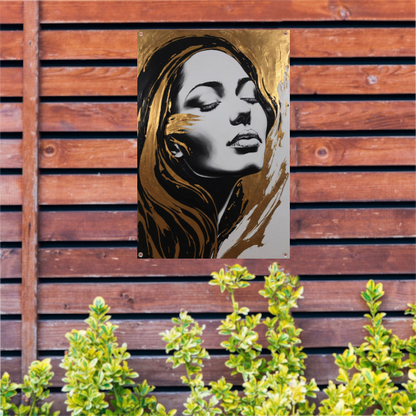Portret van Vrouw met Gouden Slierten tuinposter