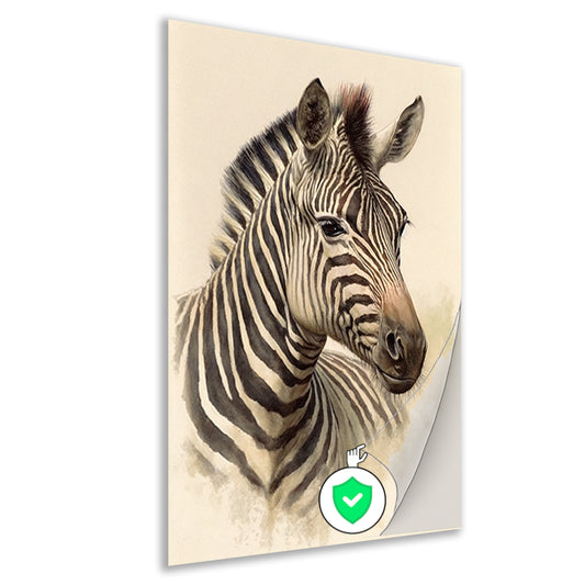 Zebraportret in close-up poster