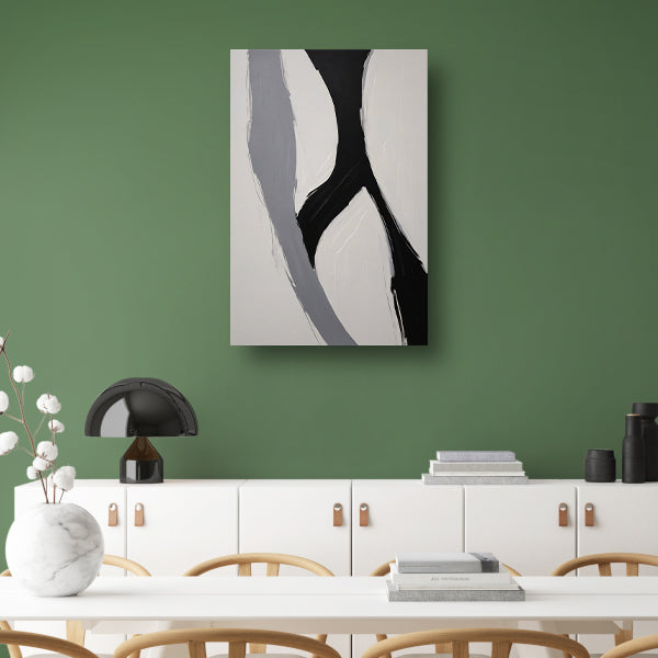 Zwart-wit Abstract Minimalistisch Ontwerp poster