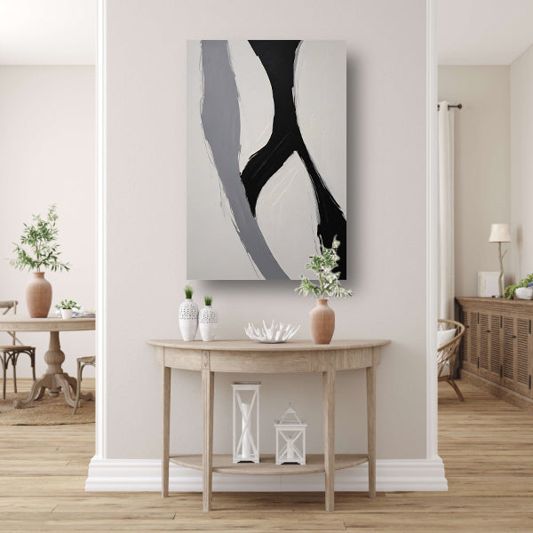 Zwart-wit Abstract Minimalistisch Ontwerp poster