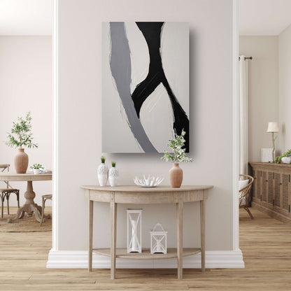 Zwart-wit Abstract Minimalistisch Ontwerp poster