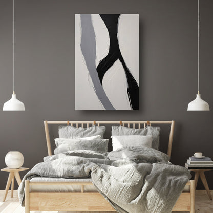 Zwart-wit Abstract Minimalistisch Ontwerp poster