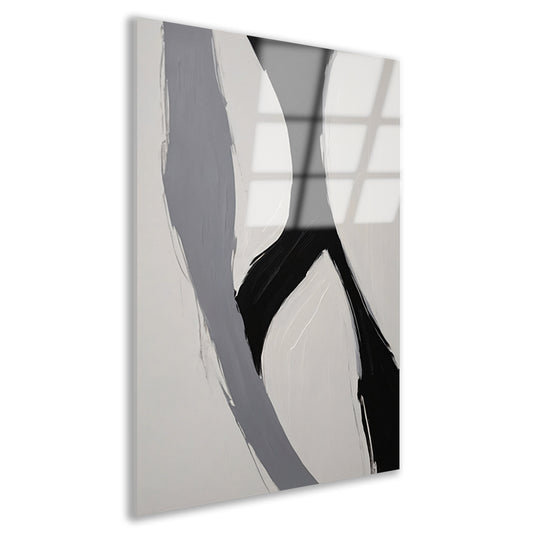 Zwart-wit Abstract Minimalistisch Ontwerp Acrylglas