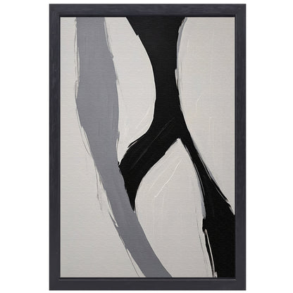 Zwart-wit Abstract Minimalistisch Ontwerp canvas met baklijst