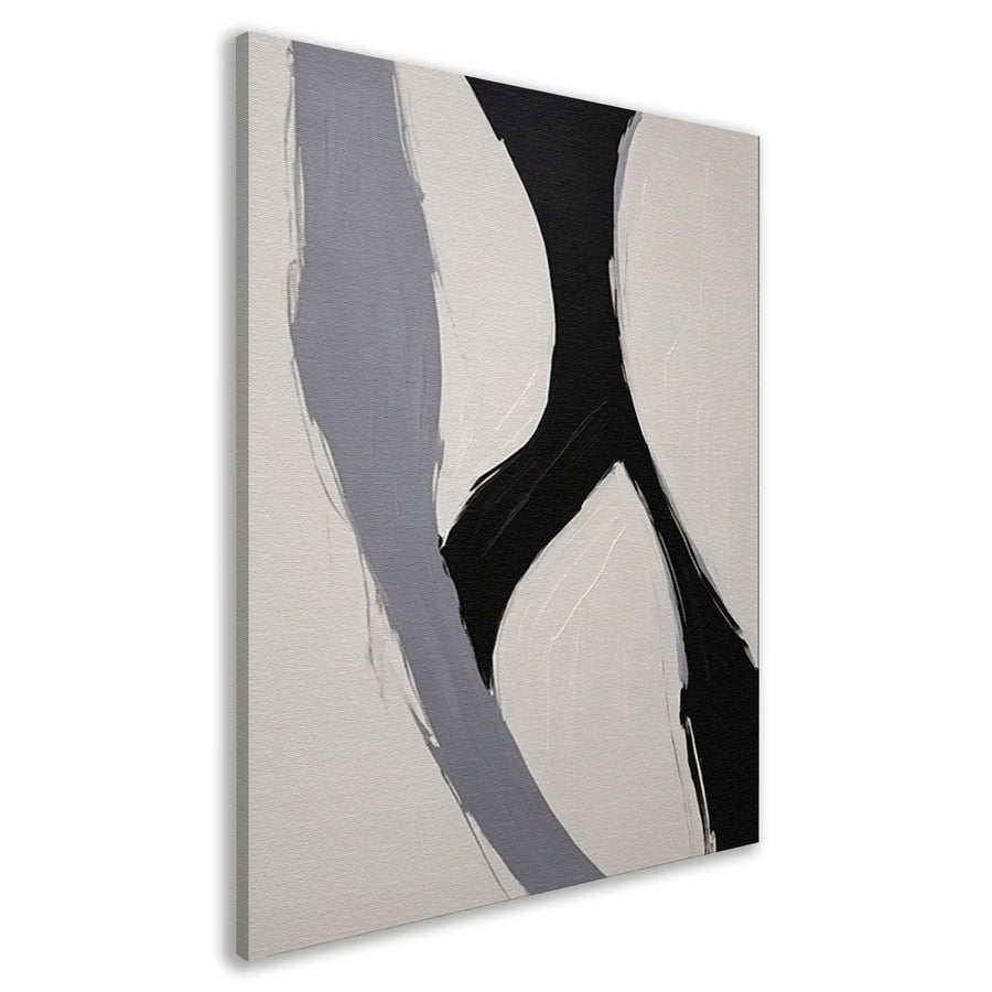 Zwart-wit Abstract Minimalistisch Ontwerp canvas