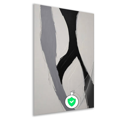 Zwart-wit Abstract Minimalistisch Ontwerp poster
