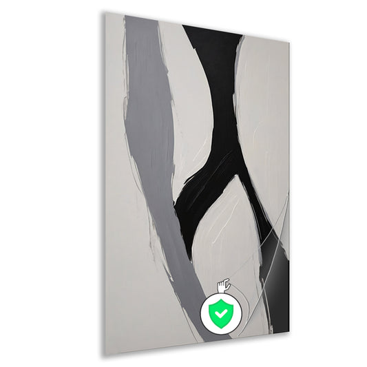Zwart-wit Abstract Minimalistisch Ontwerp poster