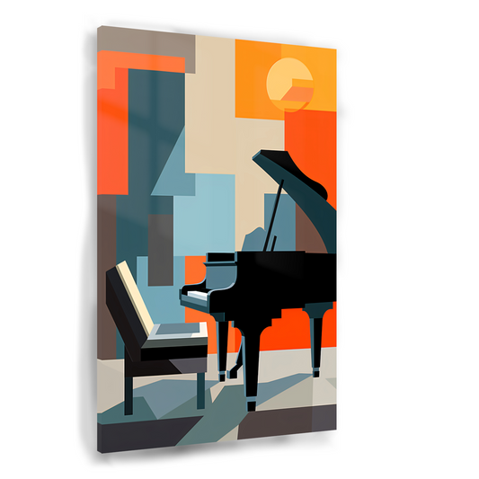 Abstracte Piano en Stoel Harmonie Acrylglas