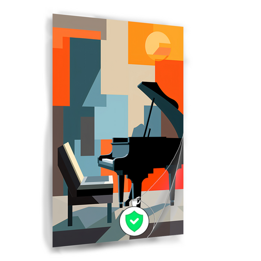 Abstracte Piano en Stoel Harmonie poster