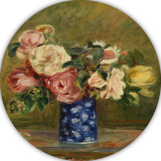 Boeket Rozen - Pierre-Auguste Renoir aluminium muurcirkel