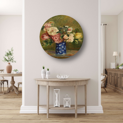 Boeket Rozen - Pierre-Auguste Renoir aluminium muurcirkel