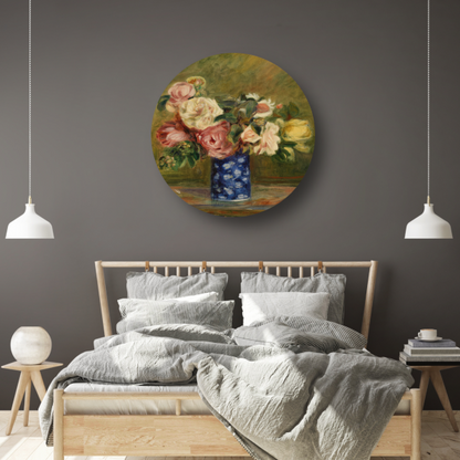 Boeket Rozen - Pierre-Auguste Renoir aluminium muurcirkel