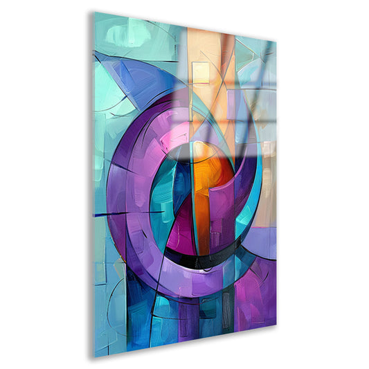 Abstract kleurrijk schilderij met geometrische vormen acrylglas