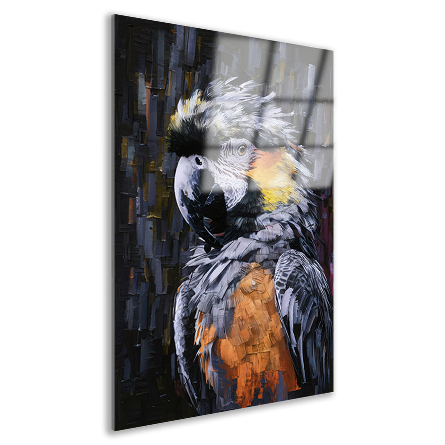 Abstracte expressie van een kleurrijke papegaai acrylglas