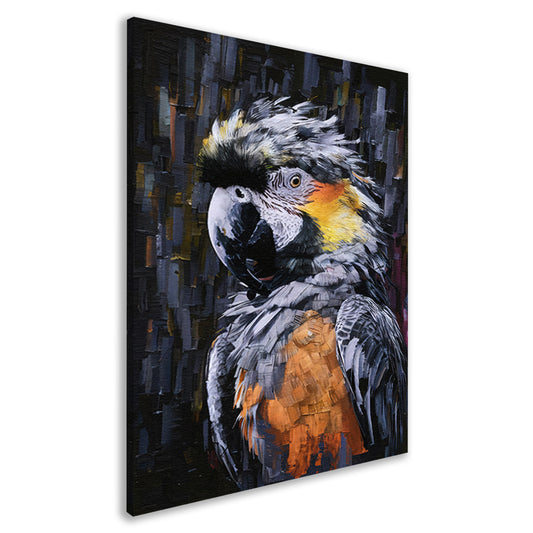 Abstracte expressie van een kleurrijke papegaai canvas