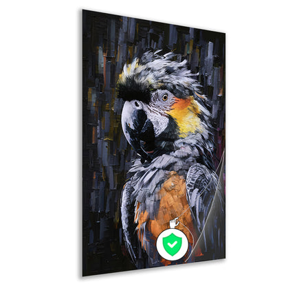 Abstracte expressie van een kleurrijke papegaai poster