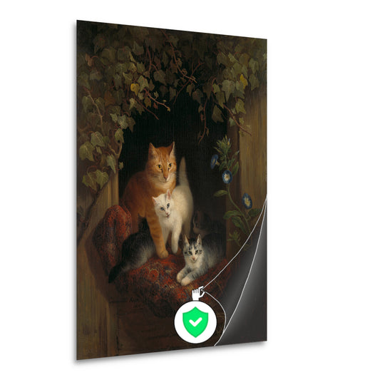 Kat met kittens - Henriëtte Ronner-Knip poster