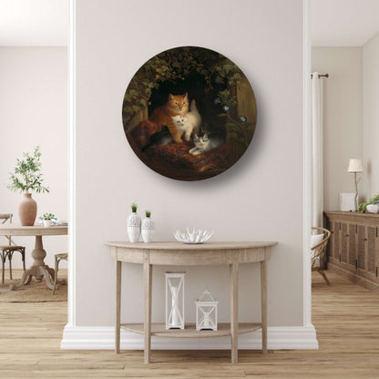 Kat met kittens - Henriëtte Ronner-Knip forex muurcirkel