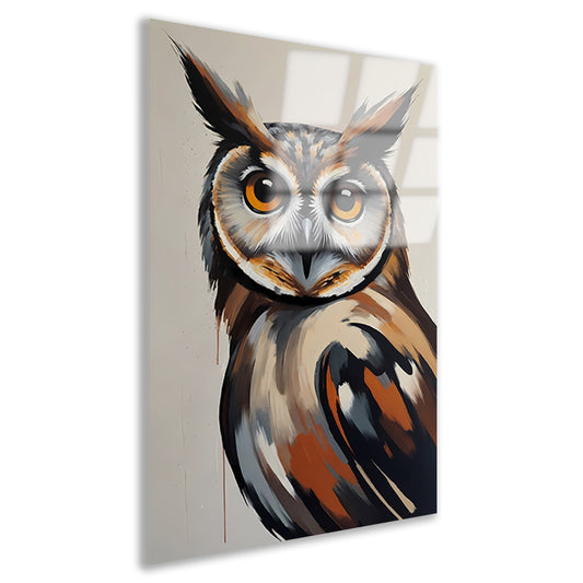 Expressieve Uil in Moderne Kleuren Kunst Acrylglas