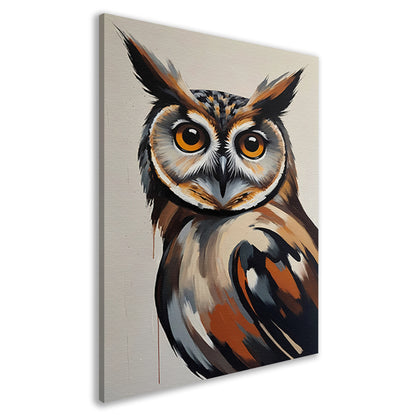 Expressieve Uil in Moderne Kleuren Kunst canvas