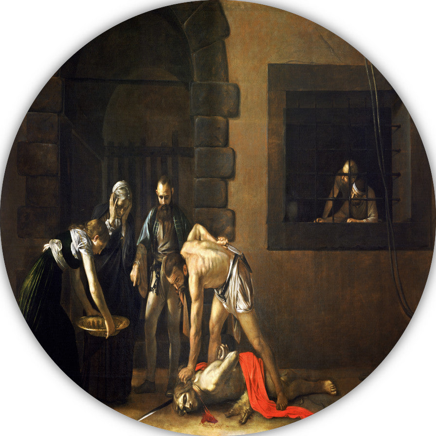 De onthoofding van Sint Johannes de Doper - Caravaggio forex muurcirkel