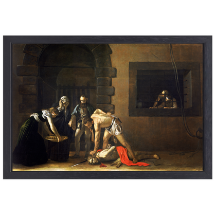 De onthoofding van Sint Johannes de Doper - Caravaggio canvas met baklijst