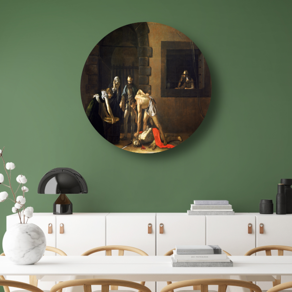 De onthoofding van Sint Johannes de Doper - Caravaggio forex muurcirkel