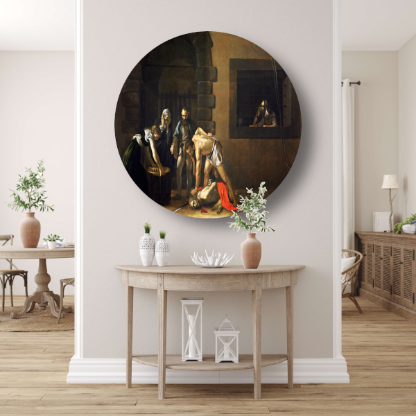 De onthoofding van Sint Johannes de Doper - Caravaggio forex muurcirkel
